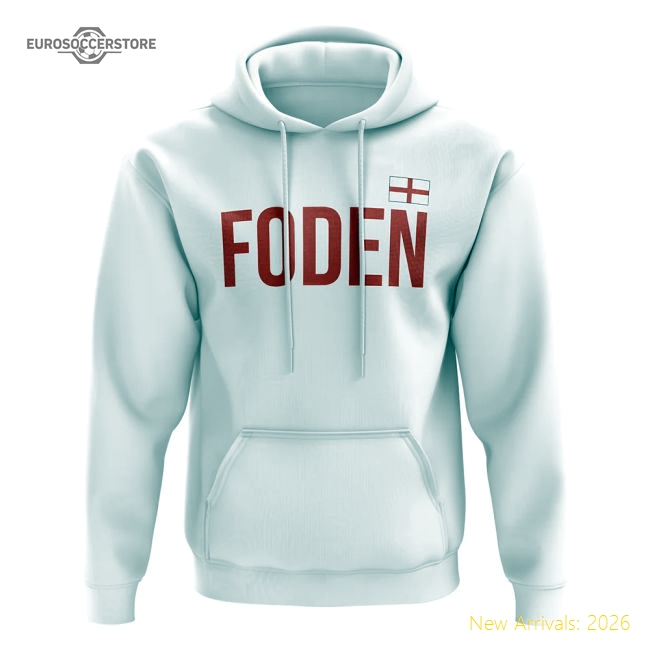 Phil Foden England name hoody (white)-Football Shirts Shop