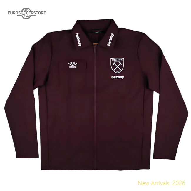 2024-2025 West Ham Presentation Jacket (Wine)-Football Shirts Shop