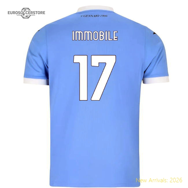 2025-2026 Lazio Home Shirt (Kids) (Immobile 17)-Football Shirts Shop
