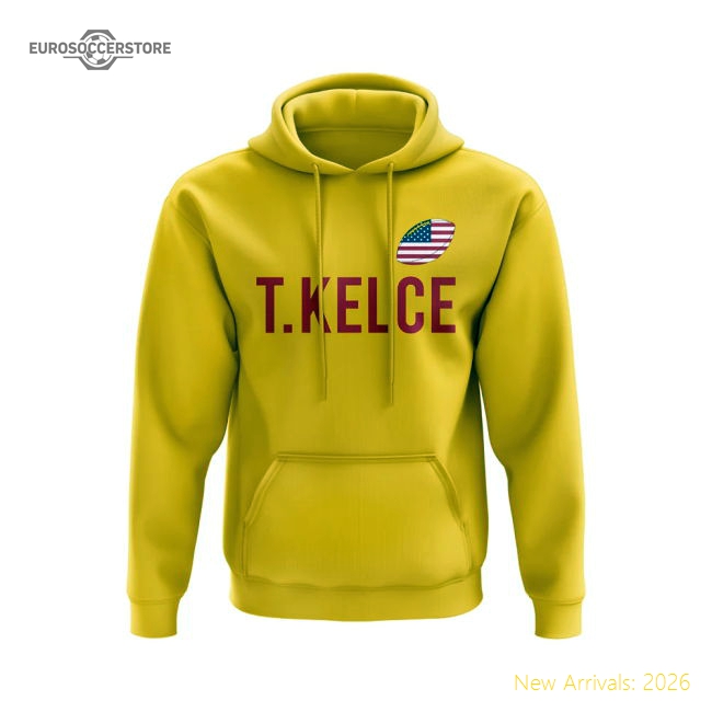 Travis Kelce USA Name Hoody (Yellow)-Football Shirts Shop