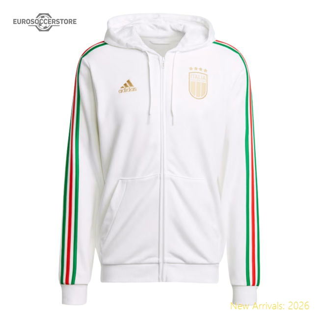 2024-2025 Italy DNA Full Zip Hoody (White)-Football Shirts Shop