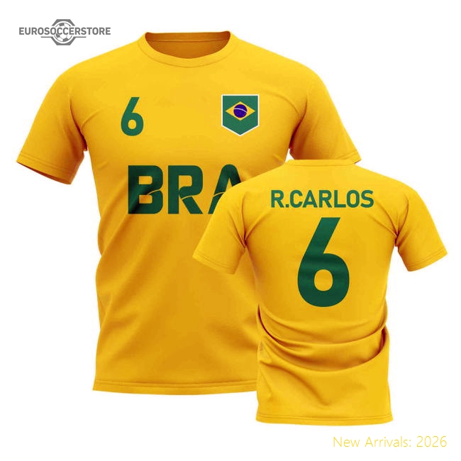 Roberto Carlos Country Code Hero T-Shirt (Yellow)-Football Shirts Shop