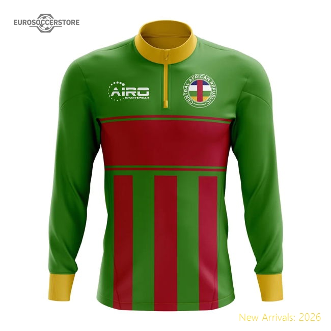Central African Republic Concept Football Half Zip Midlayer Top (Green-Red)-Football Shirts Shop