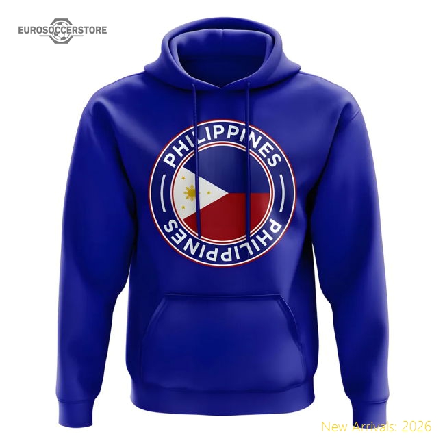 Philippines Football Badge Hoodie (Royal)-Football Shirts Shop