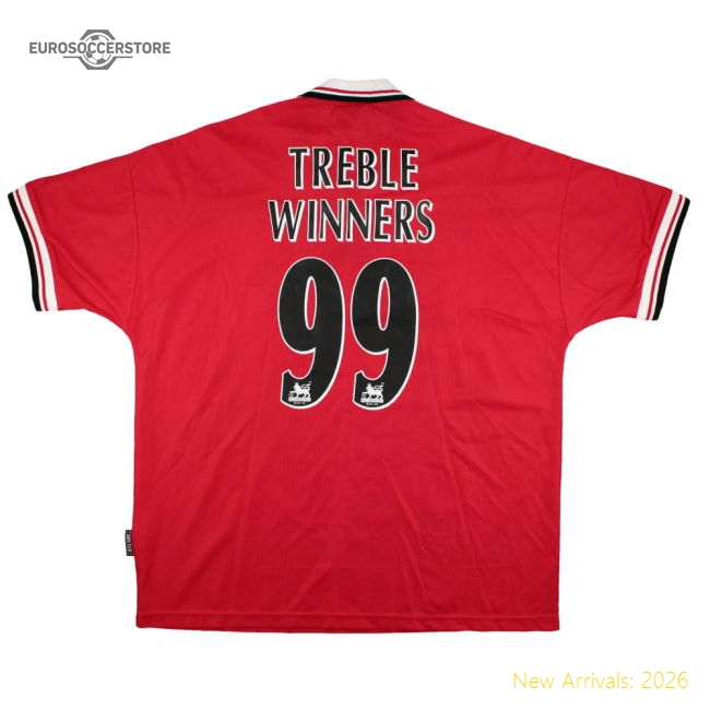 Manchester United 1998-2000 Home Shirt (XXL) Treble Winners #99 (Excellent)-Football Shirts Shop