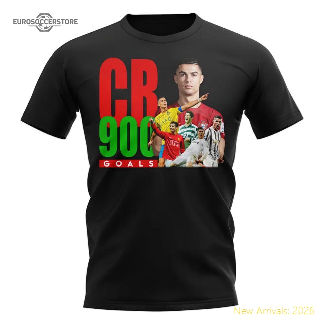 Cristiano Ronaldo 900 Goals T-Shirt (Black)-Football Shirts Shop