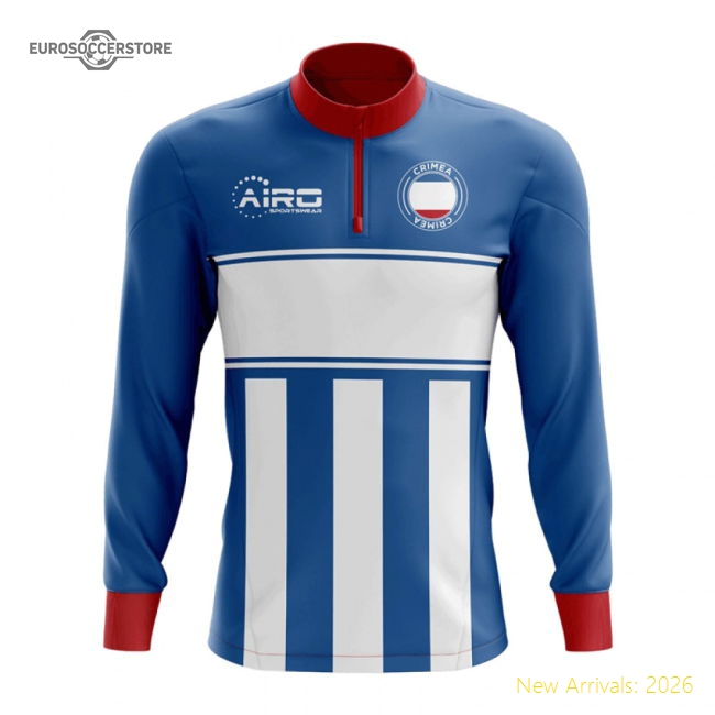 Crimea Concept Football Half Zip Midlayer Top (Blue-White)-Football Shirts Shop