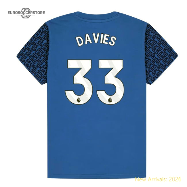 Tottenham Hotspur Graphic T-shirt (Blue) - Kids (Davies 33)-Football Shirts Shop
