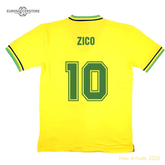 False Nein Brazil Home Football Shirt (ZICO 10)-Football Shirts Shop