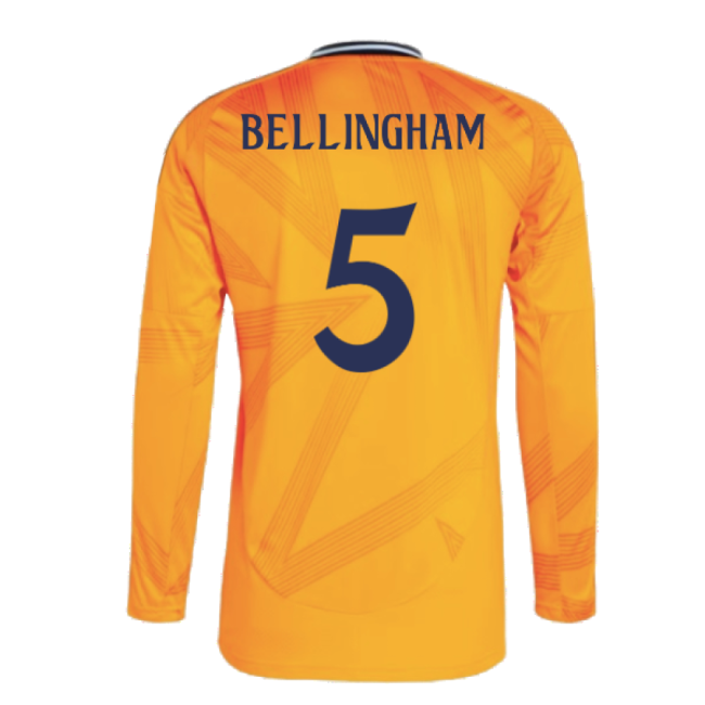 2024-2025 Real Madrid Long Sleeve Away Shirt (Bellingham 5)-Football Shirts Shop