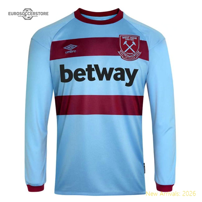 2020-2021 West Ham Long Sleeve Away Shirt-Football Shirts Shop