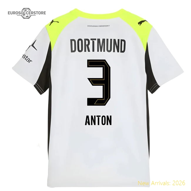 2025-2026 Borussia Dortmund Away Shirt (Kids) (Anton 3)-Football Shirts Shop