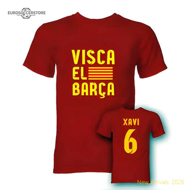 Xavi Visca El Barca Hero T-Shirt (Red)-Football Shirts Shop