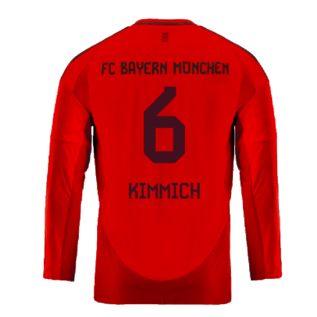 2024-2025 Bayern Munich Long Sleeve Home Shirt (Kids) (Kimmich 6)-Football Shirts Shop
