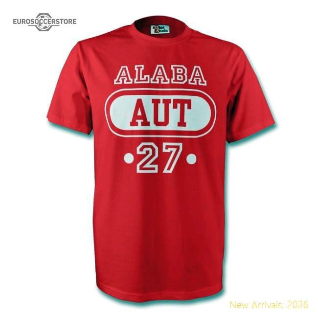 David Alaba Austria Aut T-shirt (red) - Kids-Football Shirts Shop