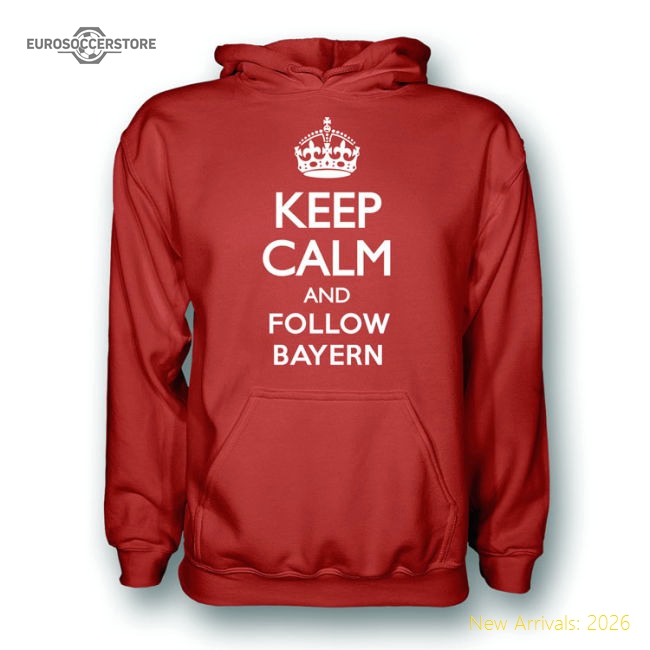 Keep Calm And Follow Bayern Munich Hoody (red) - Kids-Football Shirts Shop