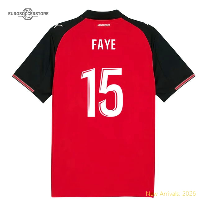 2025-2026 Stade Rennais Home Shirt (Faye 15)-Football Shirts Shop