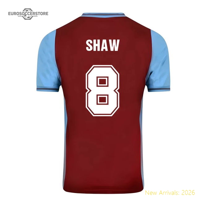 Score Draw Aston Villa 1982 Champions Of Europe Retro Football Shirt (Shaw 8)-Football Shirts Shop