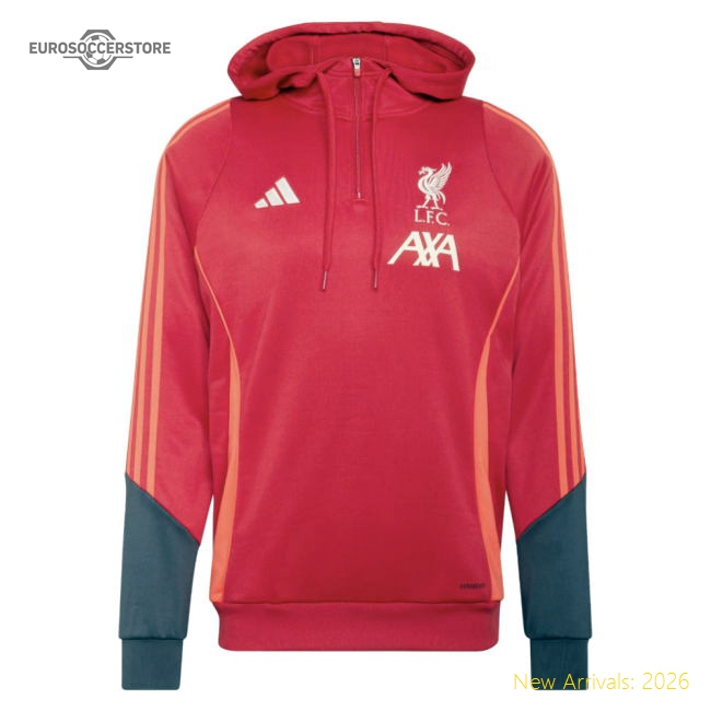 2025-2026 Liverpool Training Hoody (Strawberry Red)-Football Shirts Shop