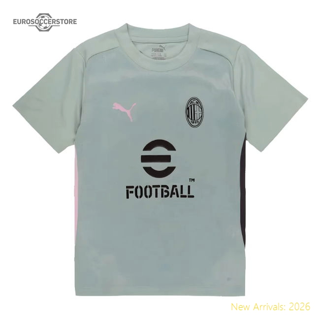 2024-2025 AC Milan Training Shirt (Green Fog) - Kids-Football Shirts Shop