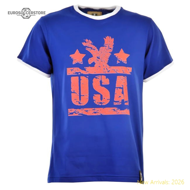 USA T-Shirt - Royal/White Ringer-Football Shirts Shop