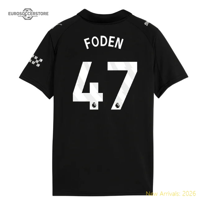 2025-2026 Man City Away Shirt (Kids) (Foden 47)-Football Shirts Shop