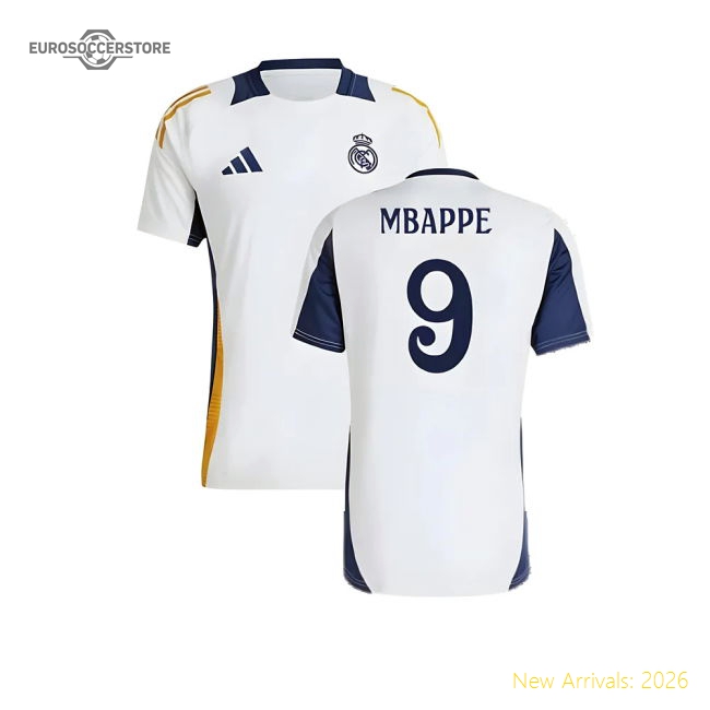2024-2025 Real Madrid Training Shirt (White) (Mbappe 9)-Football Shirts Shop