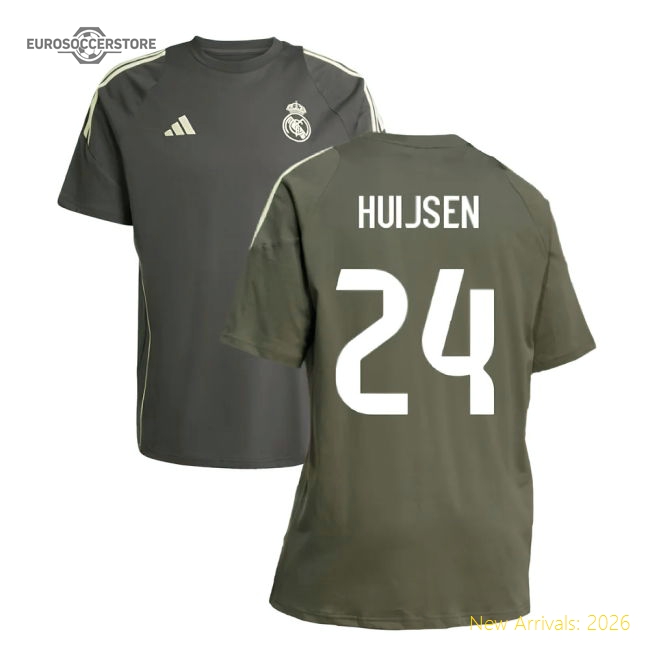 2025-2026 Real Madrid Training Tee (Utility Grey) (Huijsen 24)-Football Shirts Shop