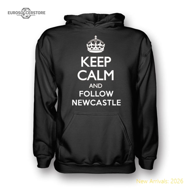 Keep Calm And Follow Newcastle Hoody (Black)-Football Shirts Shop