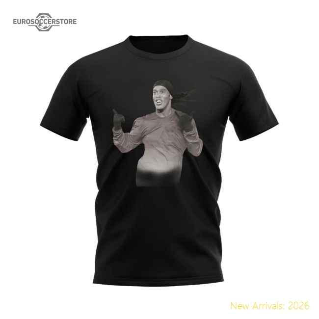 Ronaldinho Brazil Legend T-Shirt (Black)-Football Shirts Shop