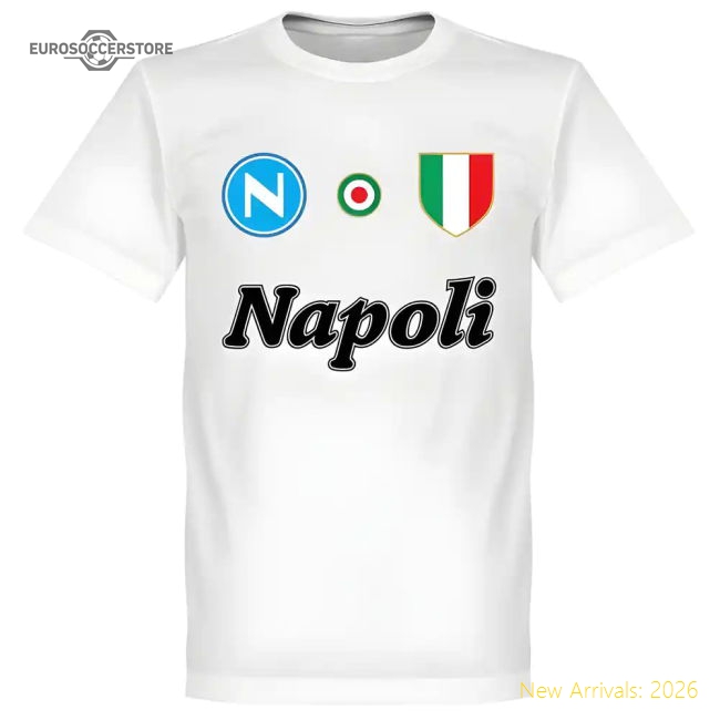 Napoli Maradona 10 Team T-Shirt - White-Football Shirts Shop