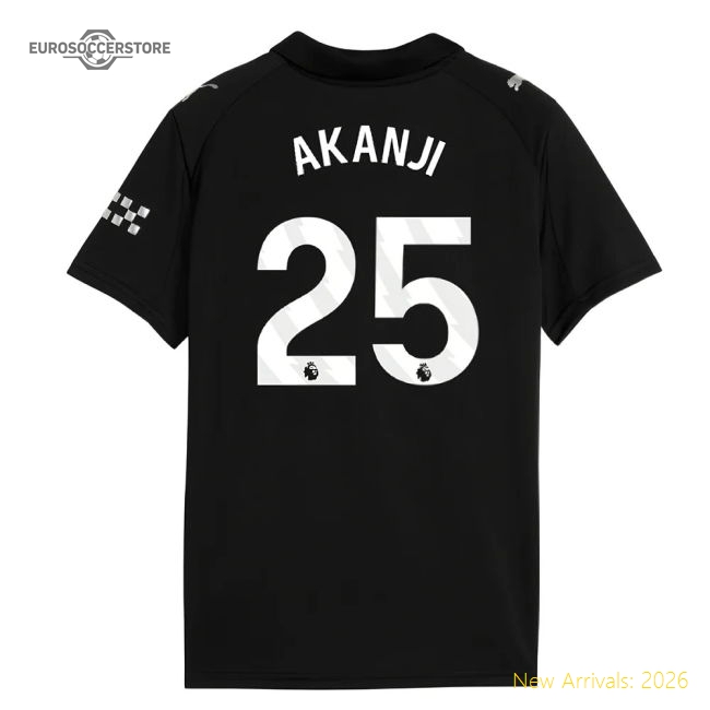 2025-2026 Man City Away Shirt (Kids) (Akanji 25)-Football Shirts Shop