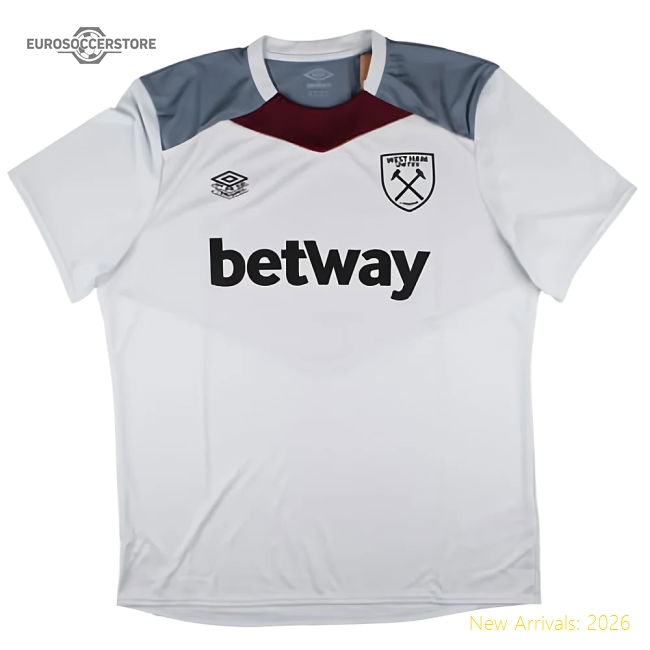 2024-2025 West Ham Training Jersey (Arctic Ice) (Your Name)-Football Shirts Shop