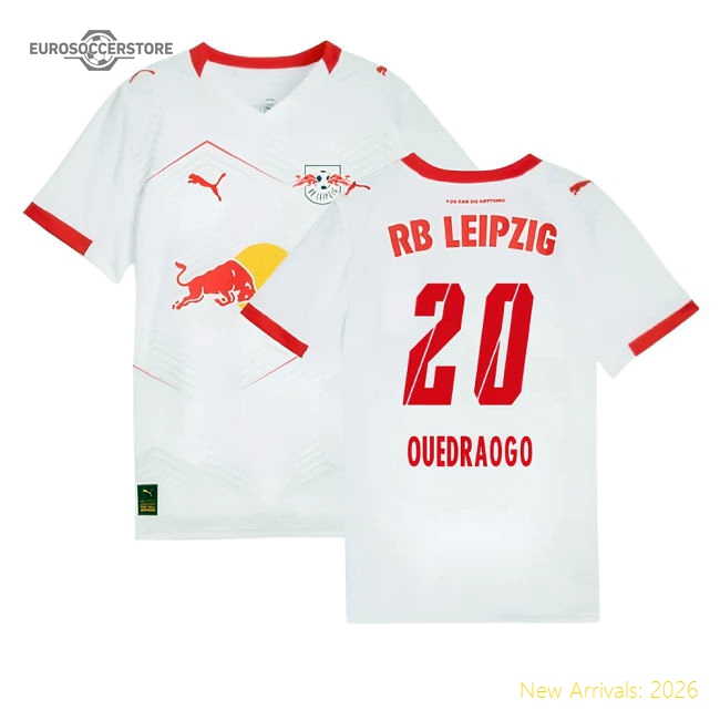 2025-2026 Red Bull Leipzig Home Shirt (Kids) (Ouedraogo 20)-Football Shirts Shop