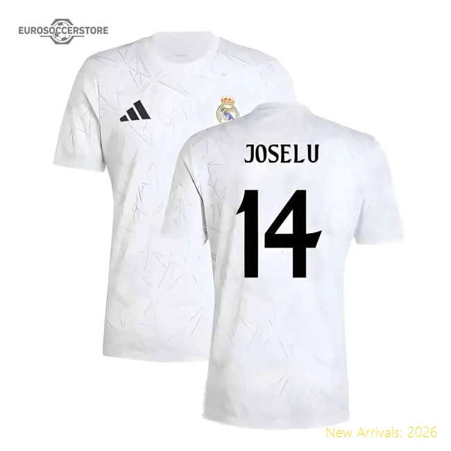 2024-2025 Real Madrid Pre-Match Shirt (White) (Joselu 14)-Football Shirts Shop