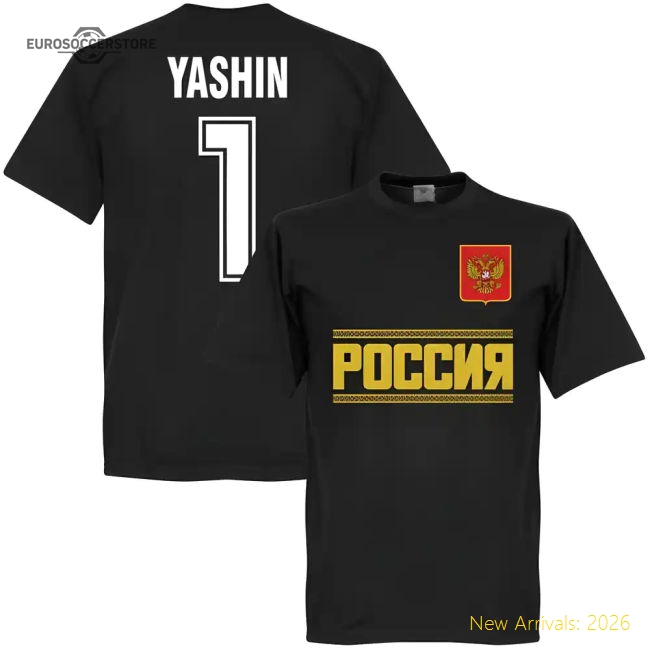 Russia Team Yashin T-Shirt - Black-Football Shirts Shop
