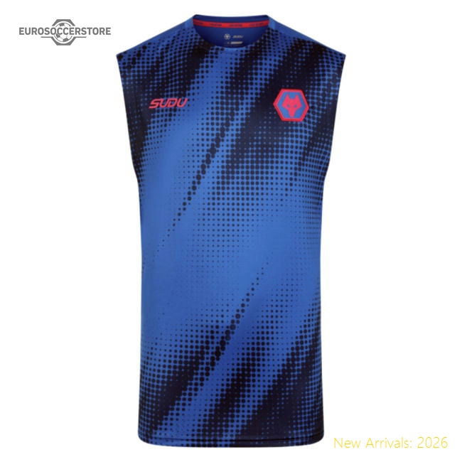 2025-2026 Wolves Players Training Vest (Lapis Blue) (Your Name)-Football Shirts Shop