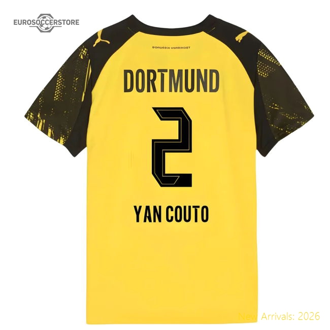 2025-2026 Borussia Dortmund Home Shirt (Kids) (Yan Couto 2)-Football Shirts Shop