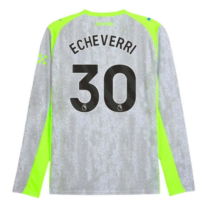 2025-2026 Man City Long Sleeve Third Shirt (Echeverri 30)-Football Shirts Shop