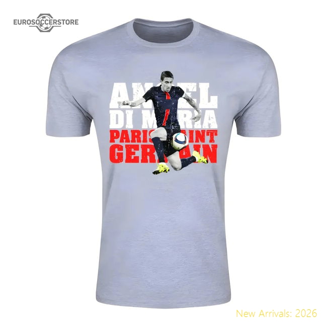 Angel Di Maria PSG T-Shirt (Grey) - Kids-Football Shirts Shop