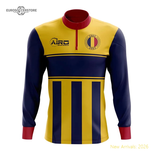Chad Concept Football Half Zip Midlayer Top (Yellow-blue)-Football Shirts Shop