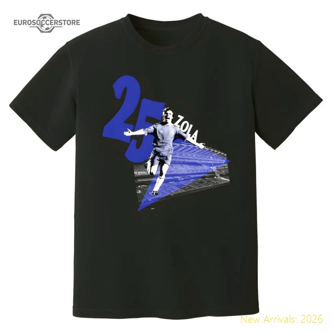 Gianfranco Zola Chelsea Premier League Legend T-Shirt (Black)-Football Shirts Shop