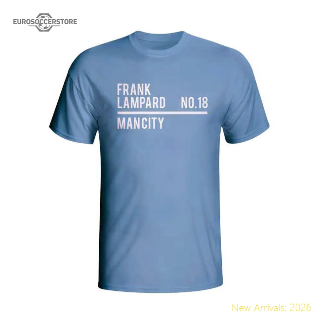 Frank Lampard Man City Squad T-shirt (sky)-Football Shirts Shop