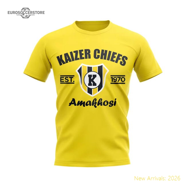 Kaizer Chiefs Established Football T-Shirt (Yellow)-Football Shirts Shop