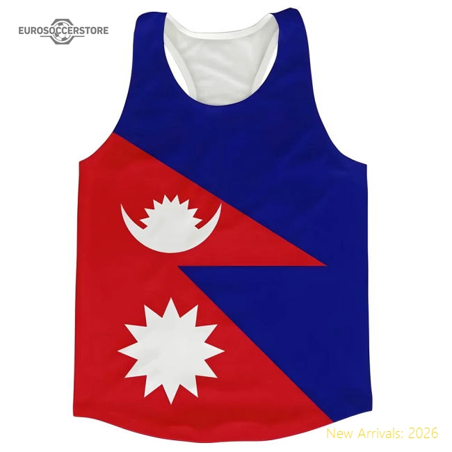 Nepal Flag Running Vest-Football Shirts Shop