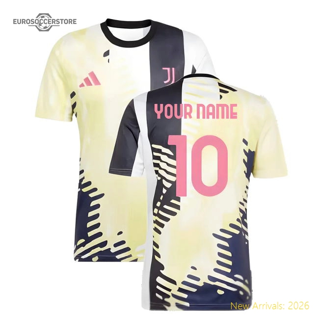 2025 Juventus Pre-Match Shirt (Yellow) (Your Name)-Football Shirts Shop