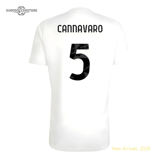 2025-2026 Juventus Training Tee (White) (Cannavaro 5)-Football Shirts Shop