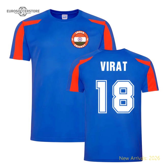 Virat Kohli India Cricket Sports Training Jersey (Blue)-Football Shirts Shop