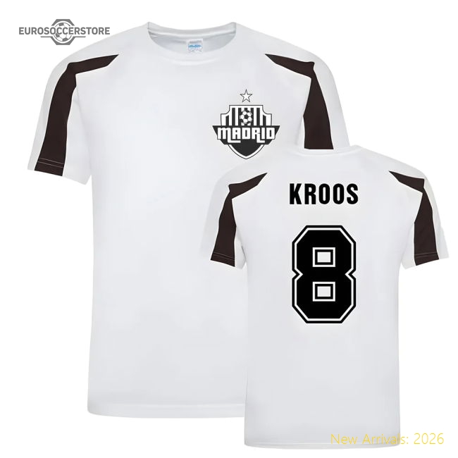 Toni Kroos Madrid Sports Training Jersey (White)-Football Shirts Shop