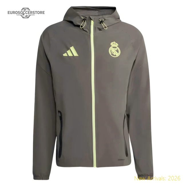 2025-2026 Real Madrid Competition Vis Tech Jacket (Grey)-Football Shirts Shop